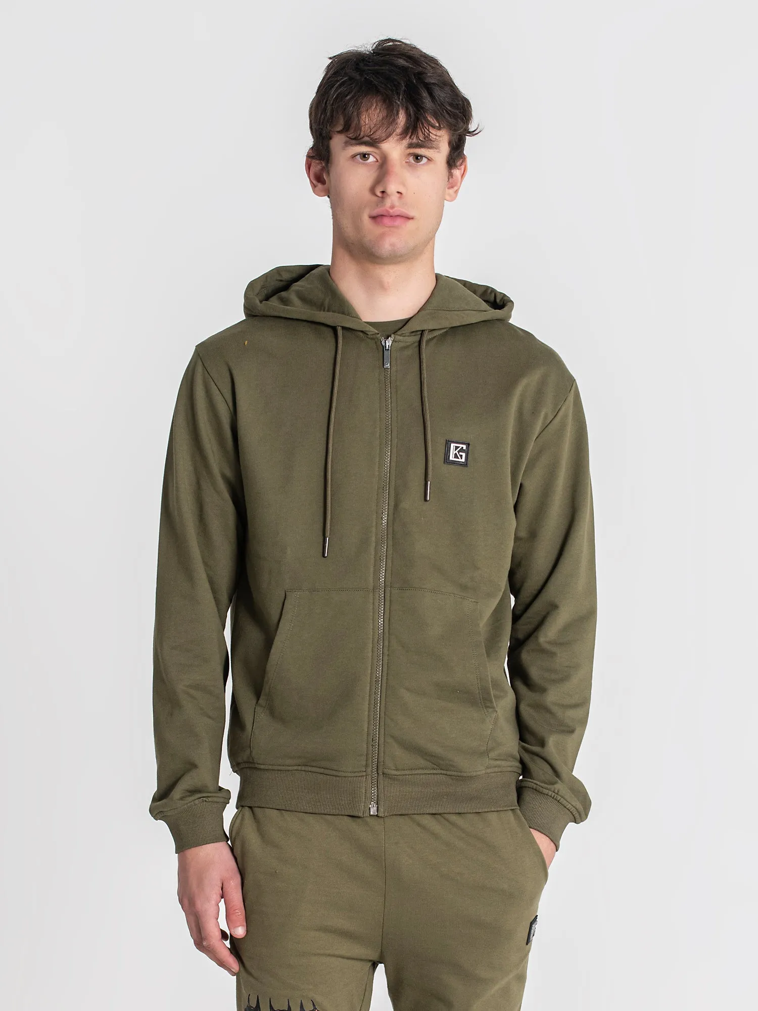 Army Green Anger Hoodie Jacket