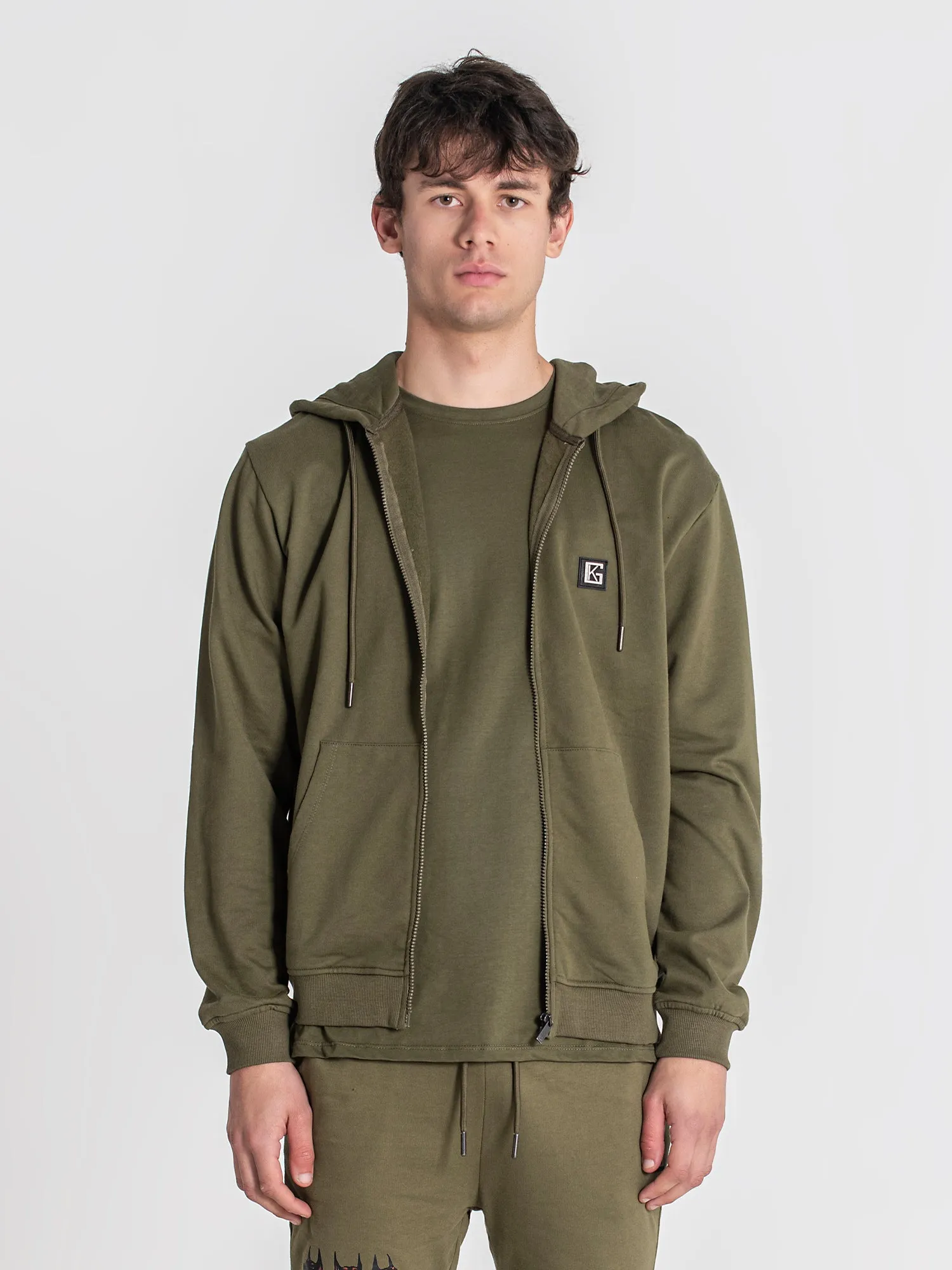 Army Green Anger Hoodie Jacket