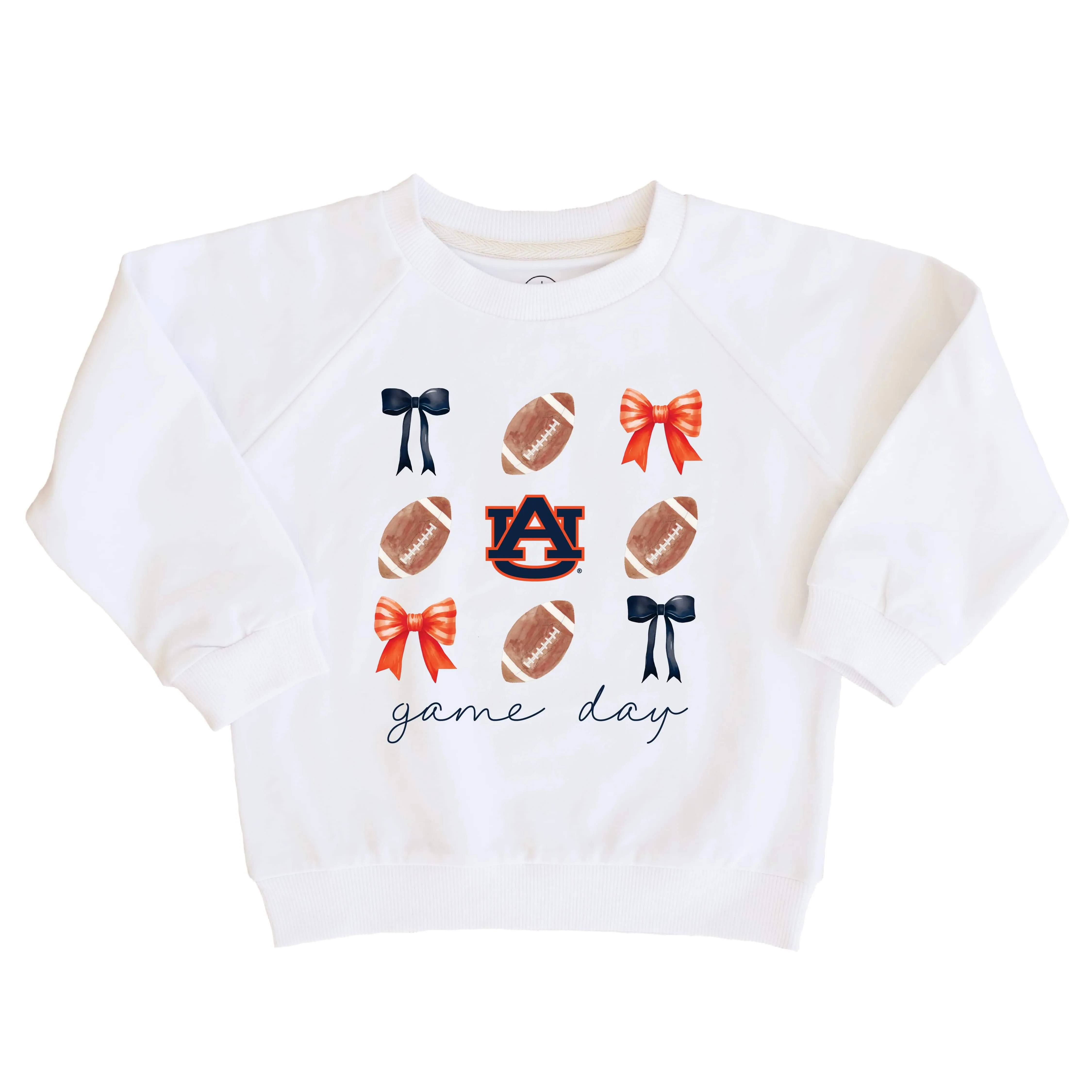 Auburn University | Footballs & Bows Kids Graphic Sweatshirts