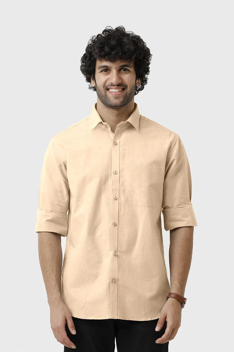 Bamboo Twill - Pastel Orange Formal Shirts for Men | Ariser