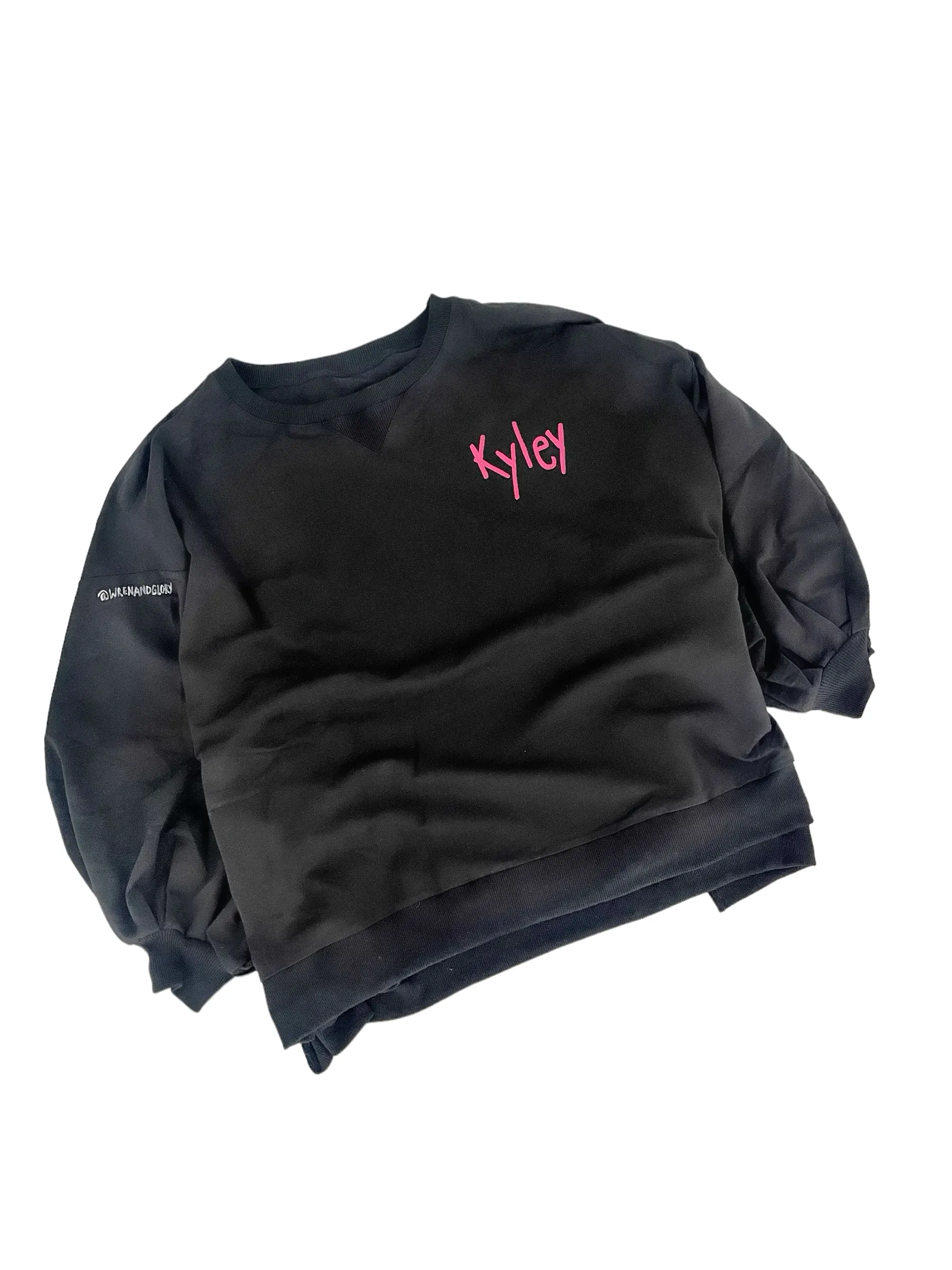 'Basic But Personalized' Painted Black Crewneck