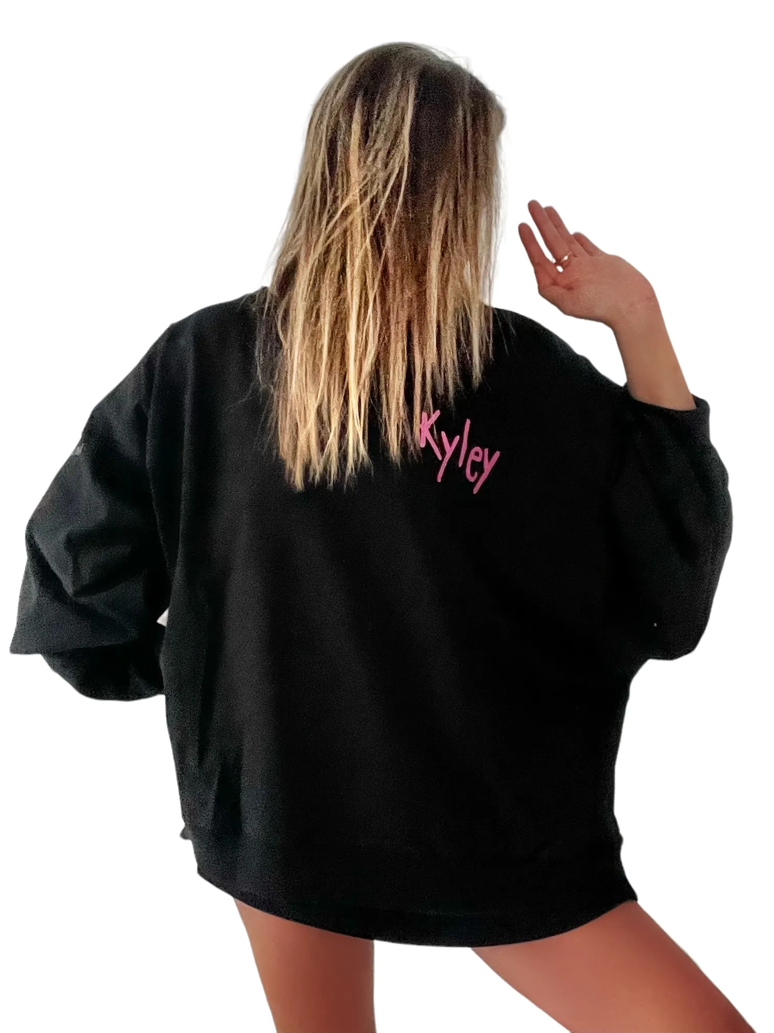 'Basic But Personalized' Painted Black Crewneck