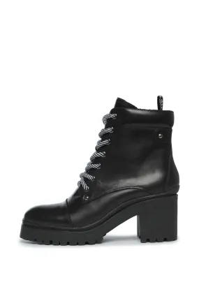 Black Lace-Up Ankle Boots with Heel - Stylish & Versatile