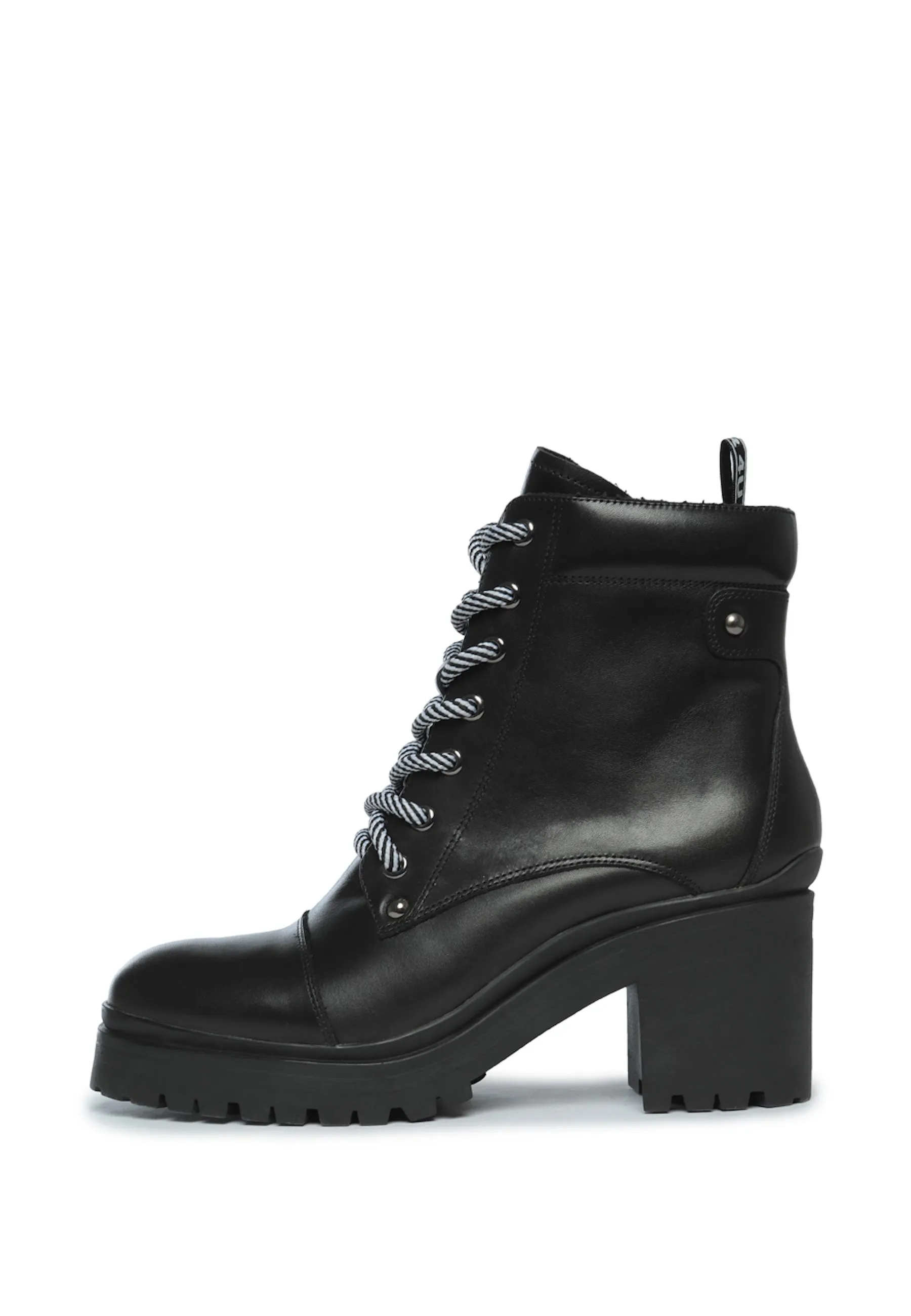 Black Lace-Up Ankle Boots with Heel - Stylish & Versatile