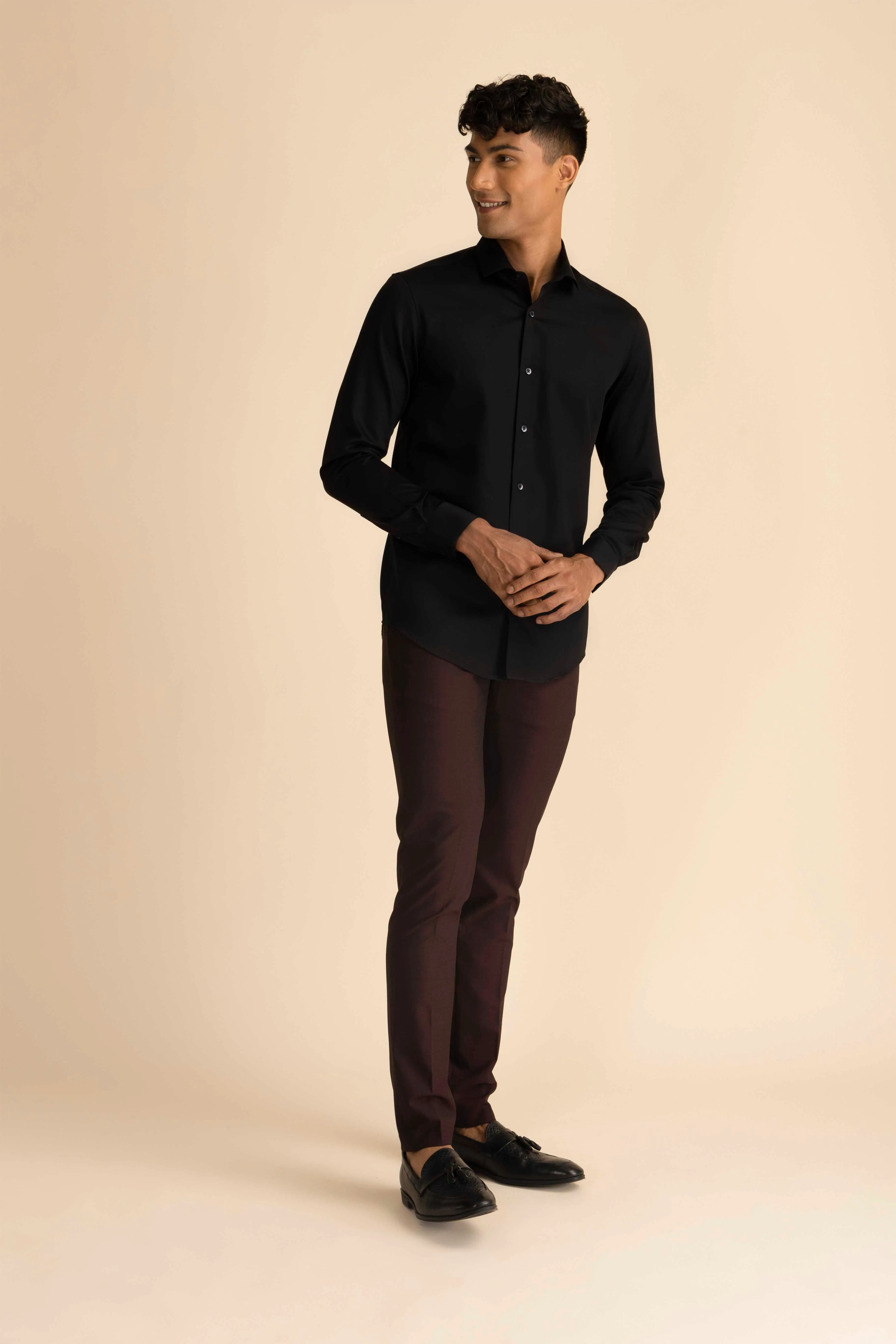 Black Sateen Shirt