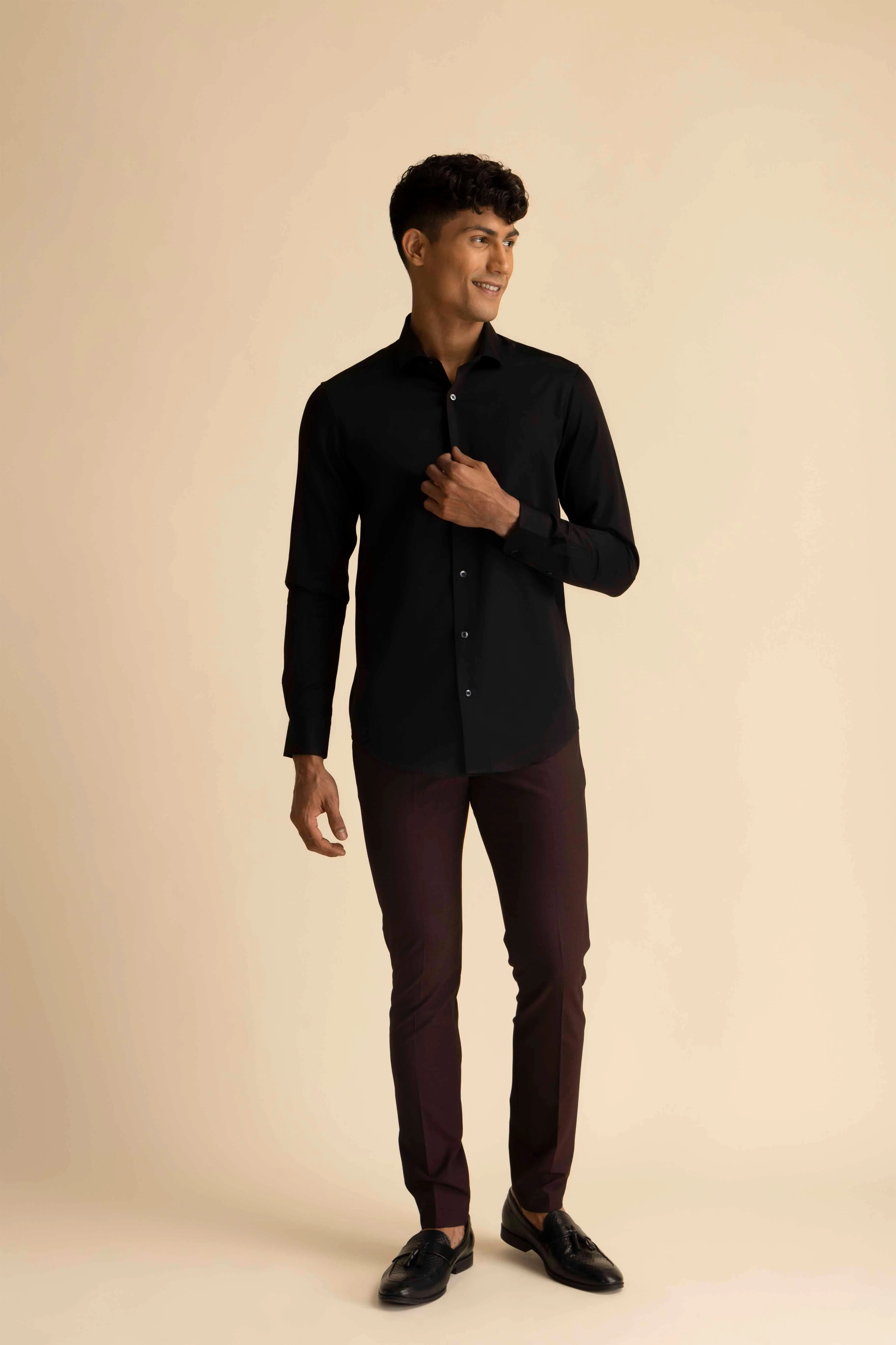 Black Sateen Shirt