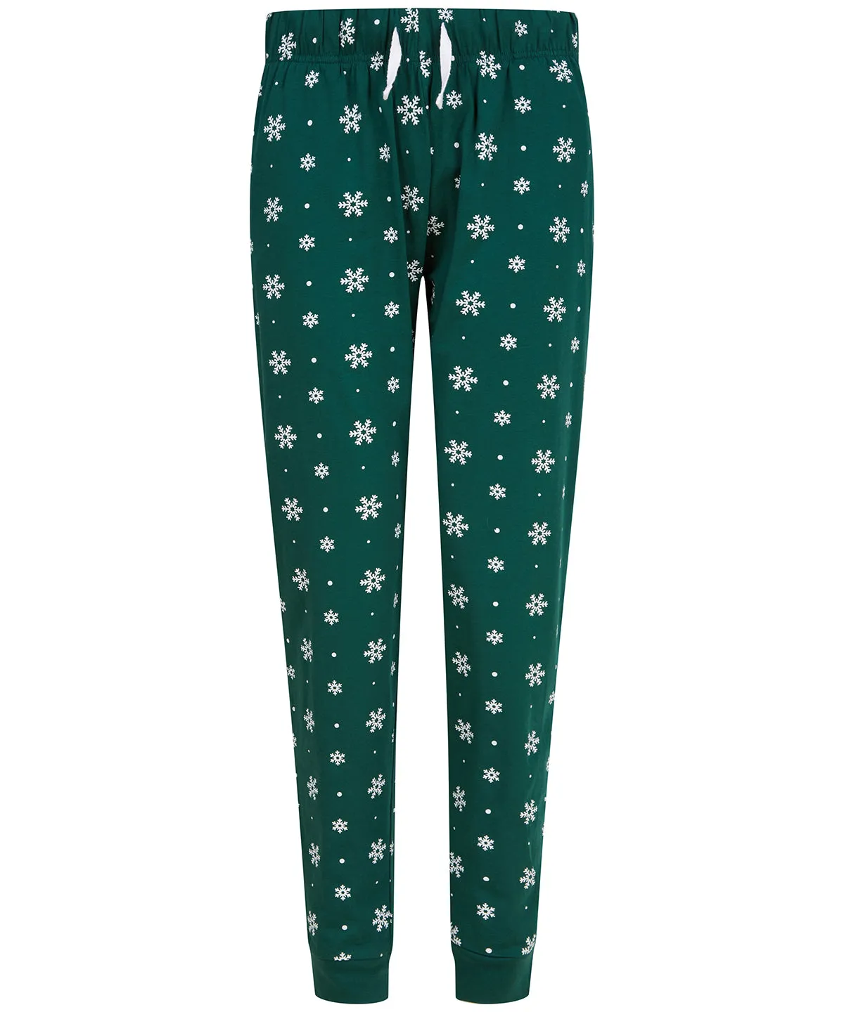 Bottle/White Snowflakes - Women's cuffed lounge pants