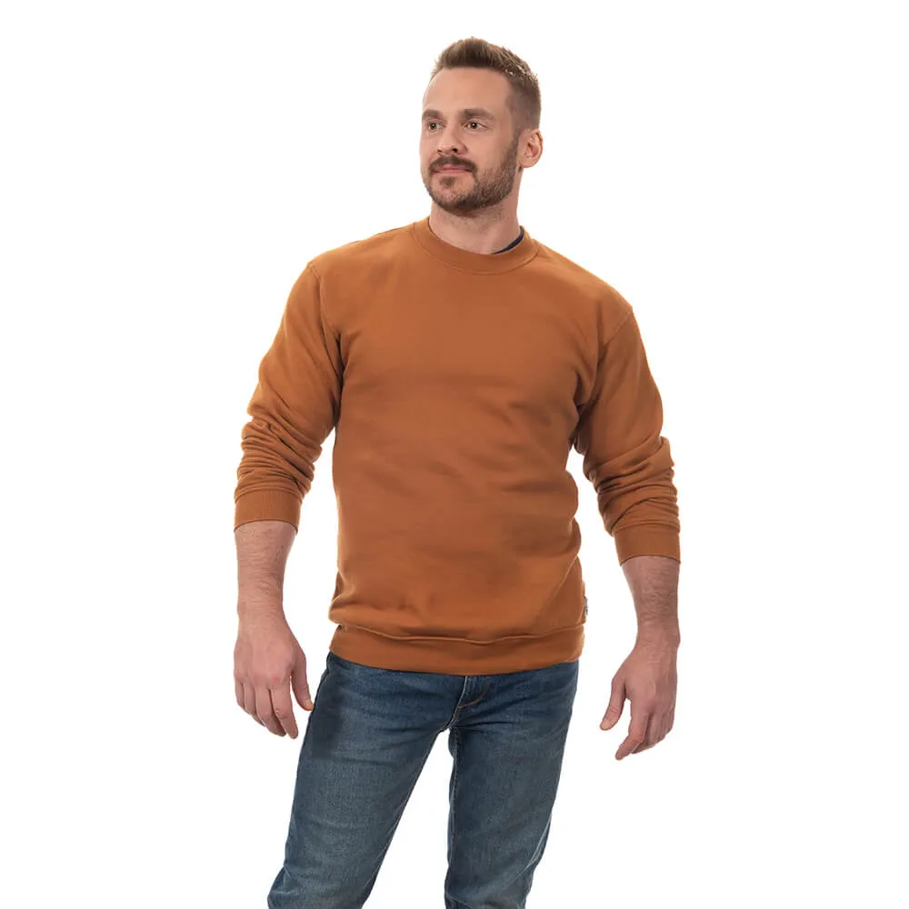 Camel Heavy Weight Worker-Wear Inspired Cotton Crewneck Sweatshirt - Made in USA