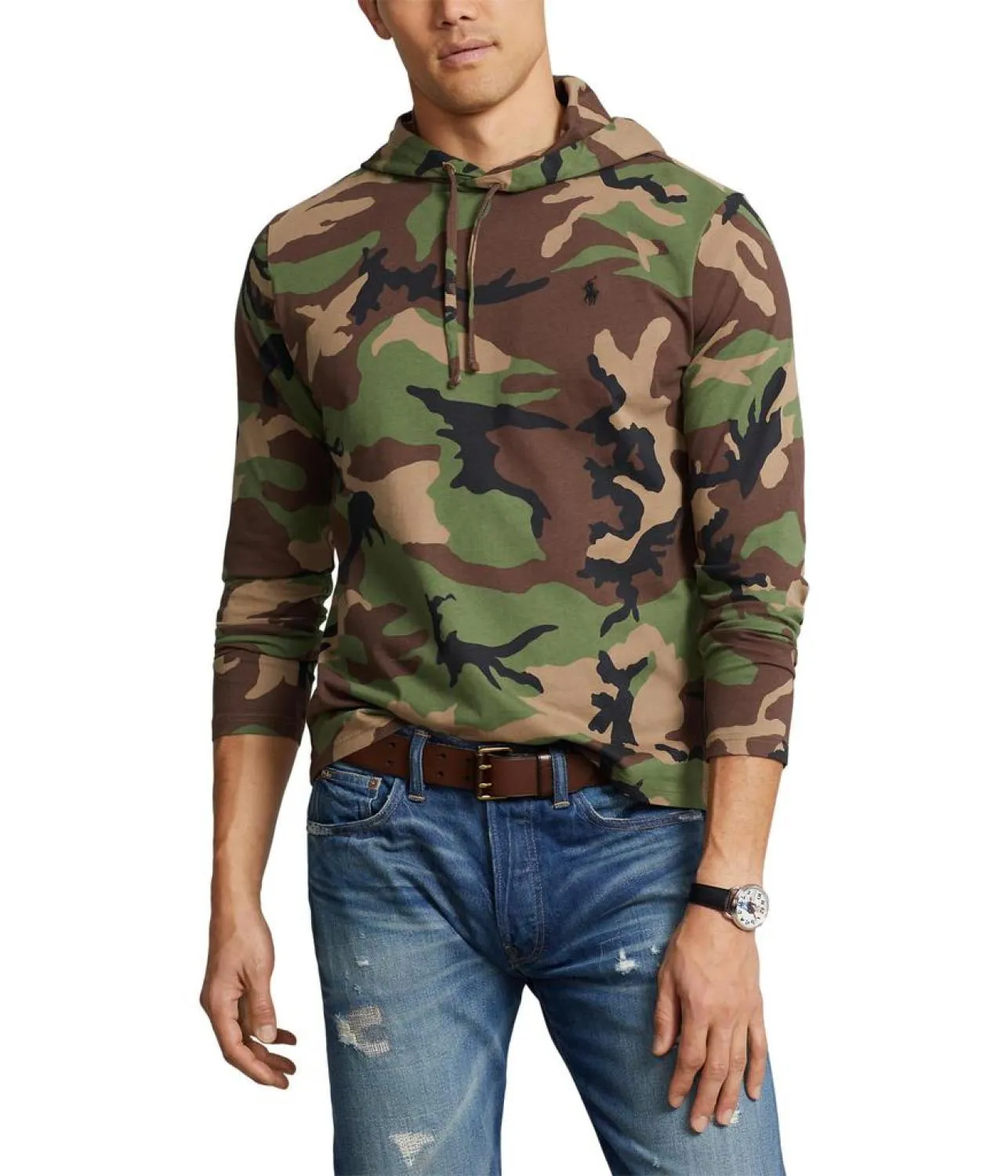 Camo Jersey Hooded T-Shirt