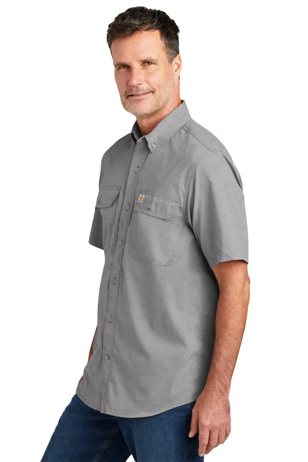 Carhartt Force Solid Custom Shirts, Steel