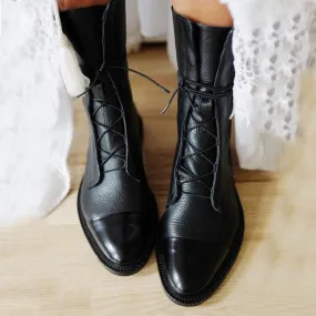 Classic Stylish Vegan Smooth Leather Ankle Boots for Women | For Winter