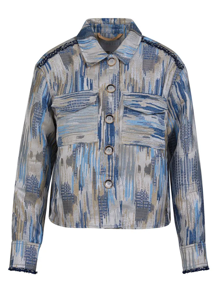 Coster Copenhagen Jacquard Jacket Cream & Blue Glitter