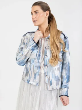 Coster Copenhagen Jacquard Jacket Cream & Blue Glitter