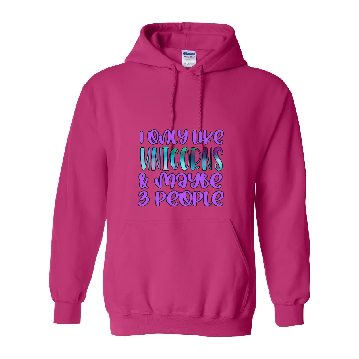 Cowgirl Roots™ I Only Like Unicorns and Maybe 3 People Pull Over Front Pocket Hoodies