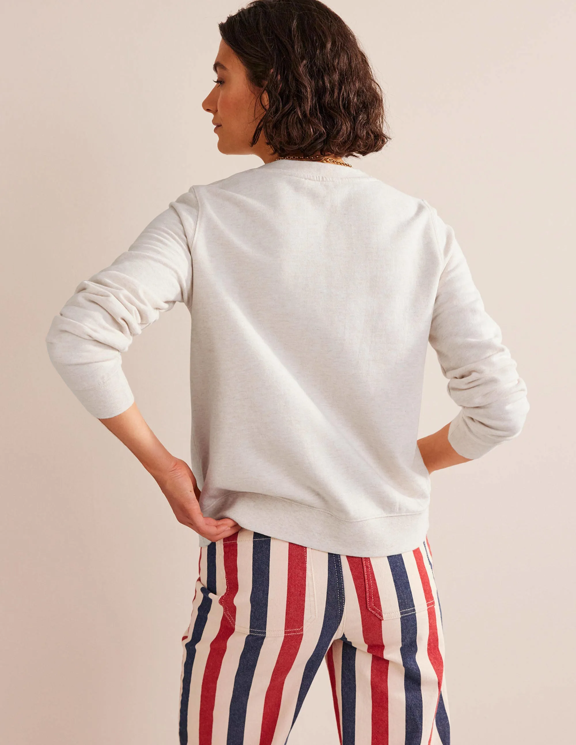 Deep Rib Boxy Sweatshirt-Oatmeal