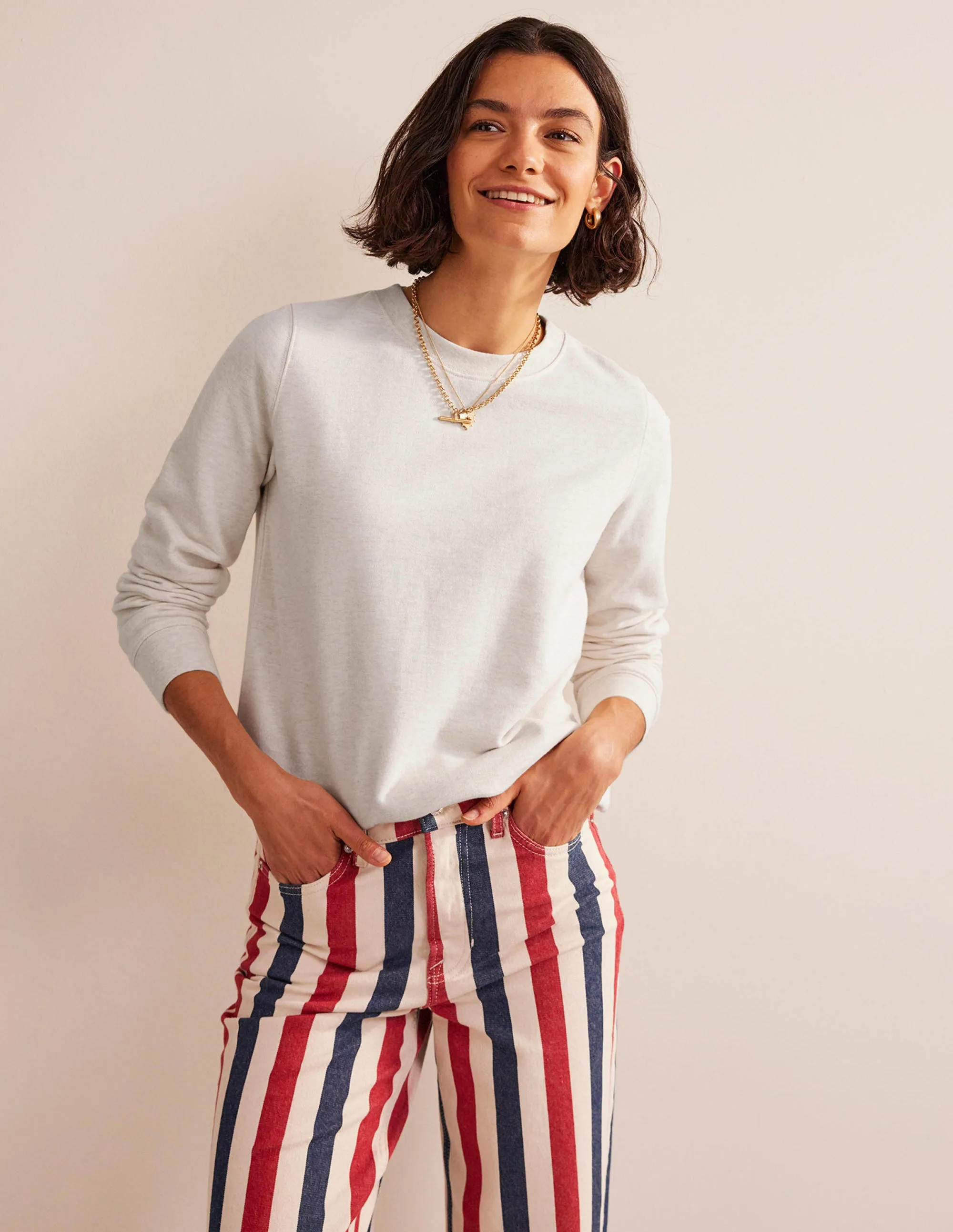 Deep Rib Boxy Sweatshirt-Oatmeal