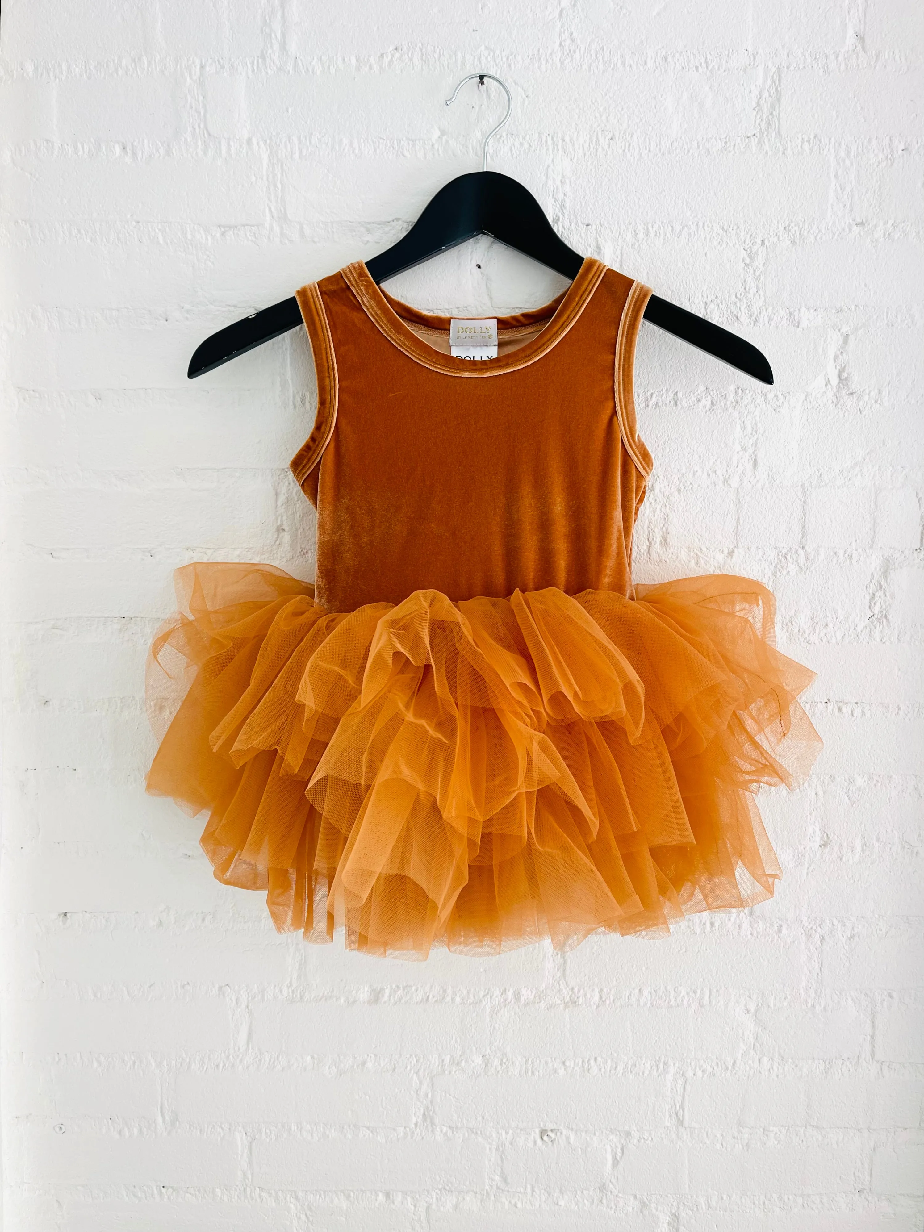 DOLLY TIMELESS VELVET TUTU DRESS caramel