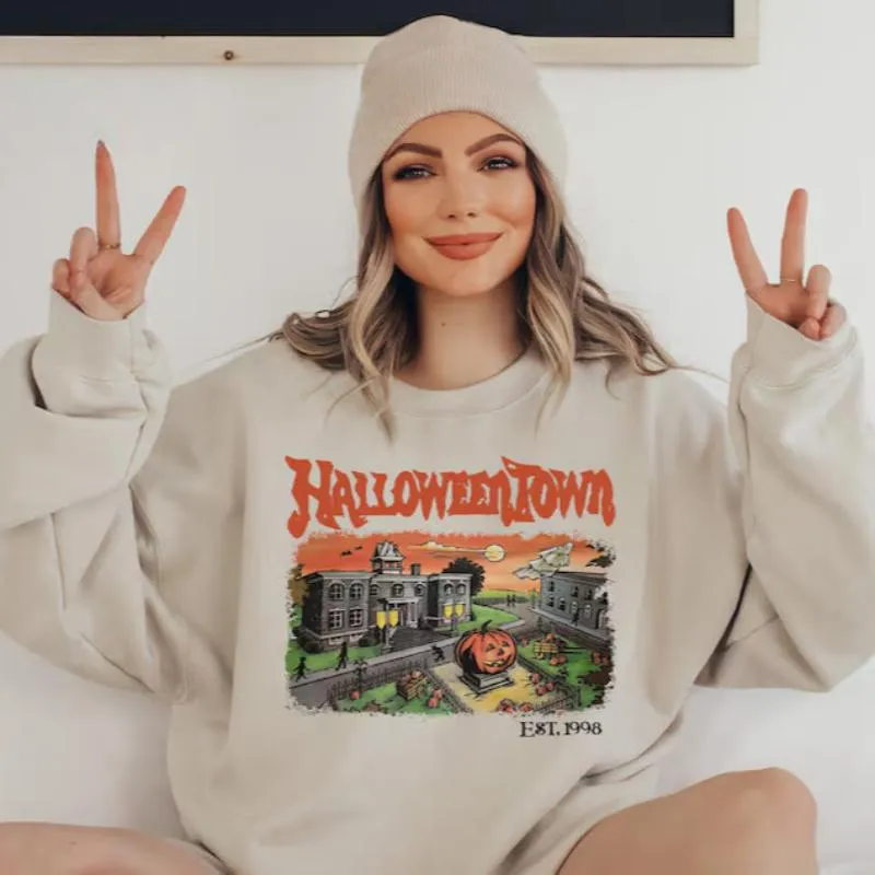 Est 1998 Printed Comfy Halloween Sweatshirts