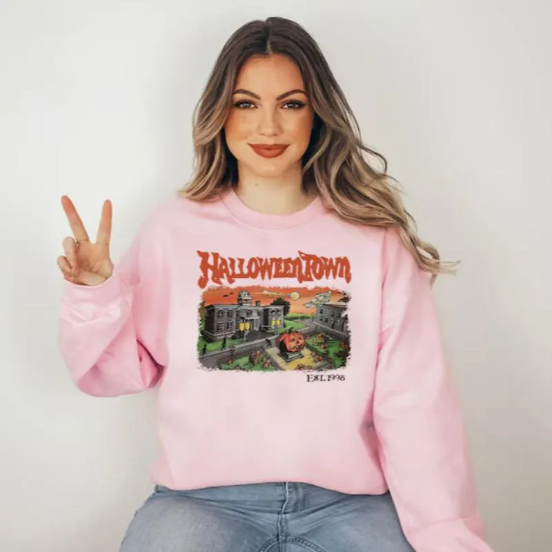 Est 1998 Printed Comfy Halloween Sweatshirts