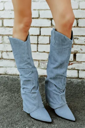 FINAL SALE!! The “Cool Girl” Boot in Denim