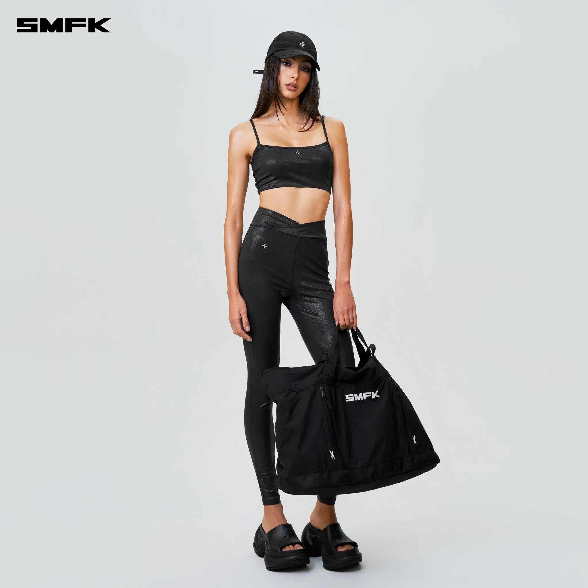 FUTURE Wave High-Waisted Body Shaping Long Pants Black