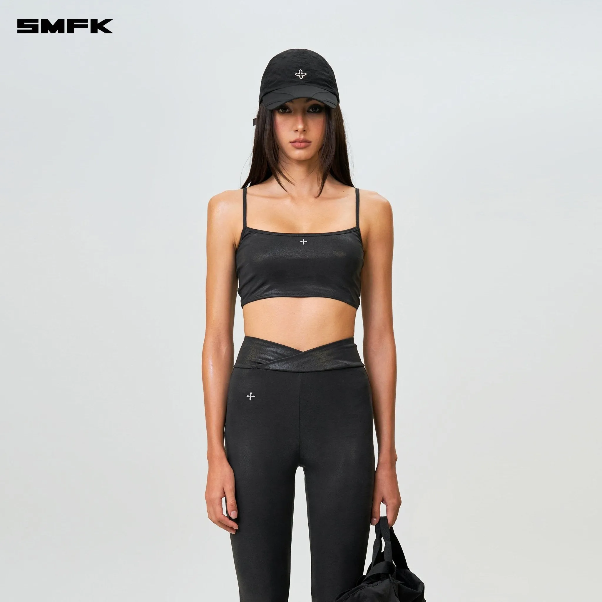 FUTURE Wave High-Waisted Body Shaping Long Pants Black