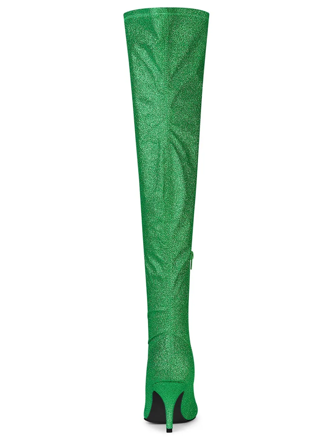 Green Stylish Glitter Over The Knee Boots