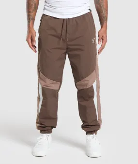 Gymshark Retro Track Pants - Walnut Brown/Mocha Mauve/Soft White