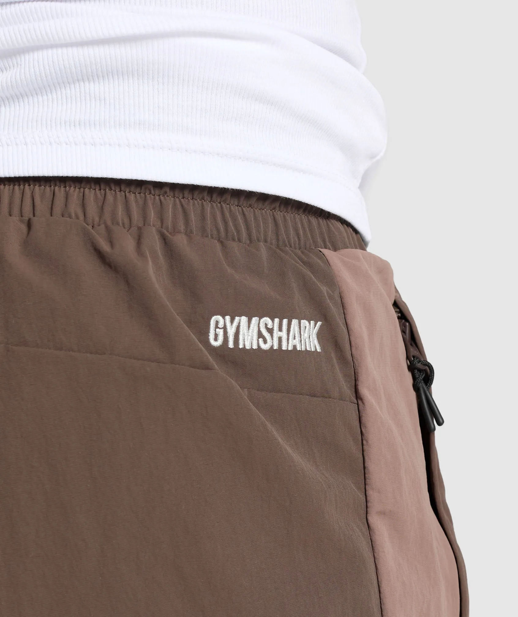 Gymshark Retro Track Pants - Walnut Brown/Mocha Mauve/Soft White