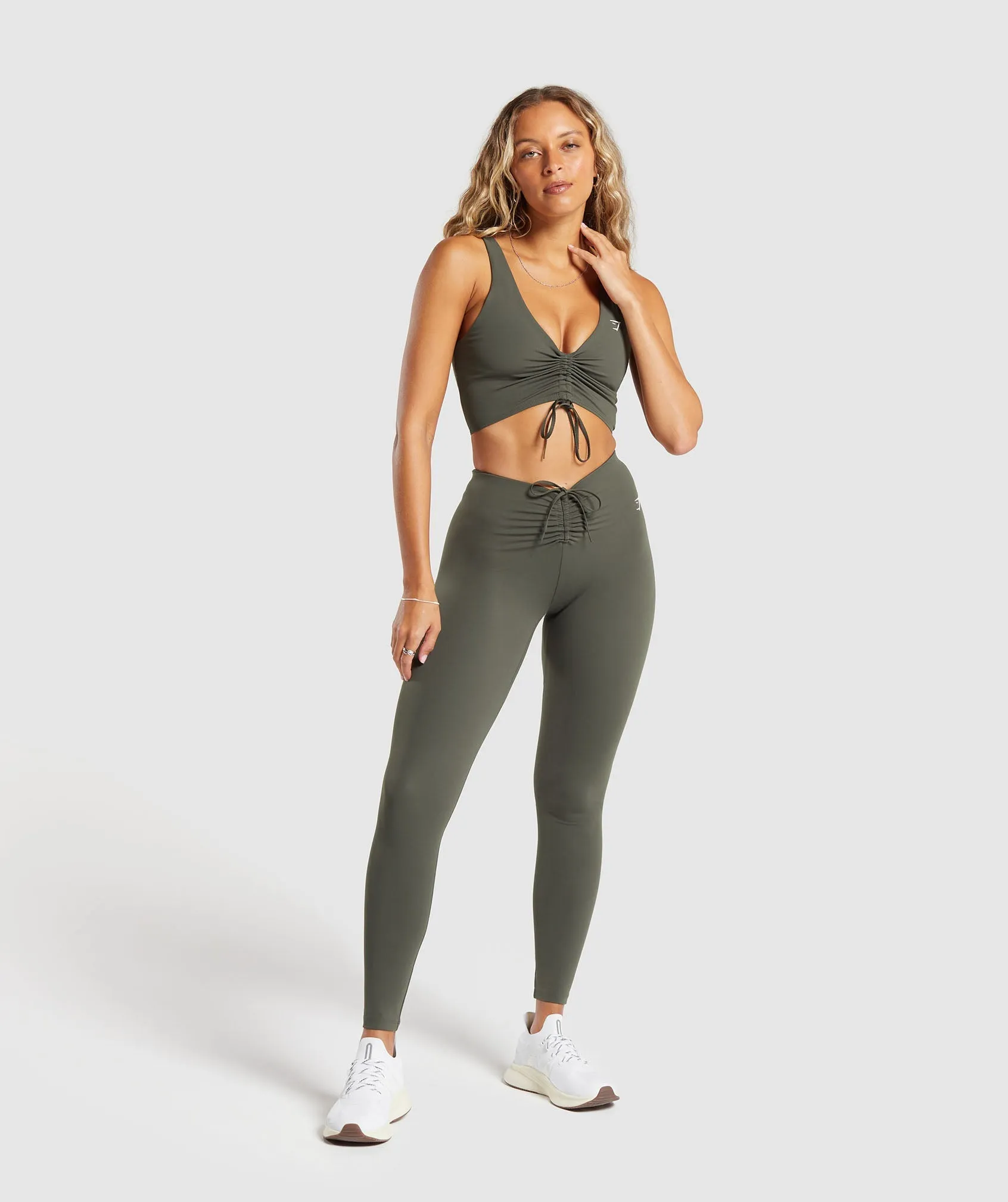 Gymshark Ruche Leggings - Strength Green