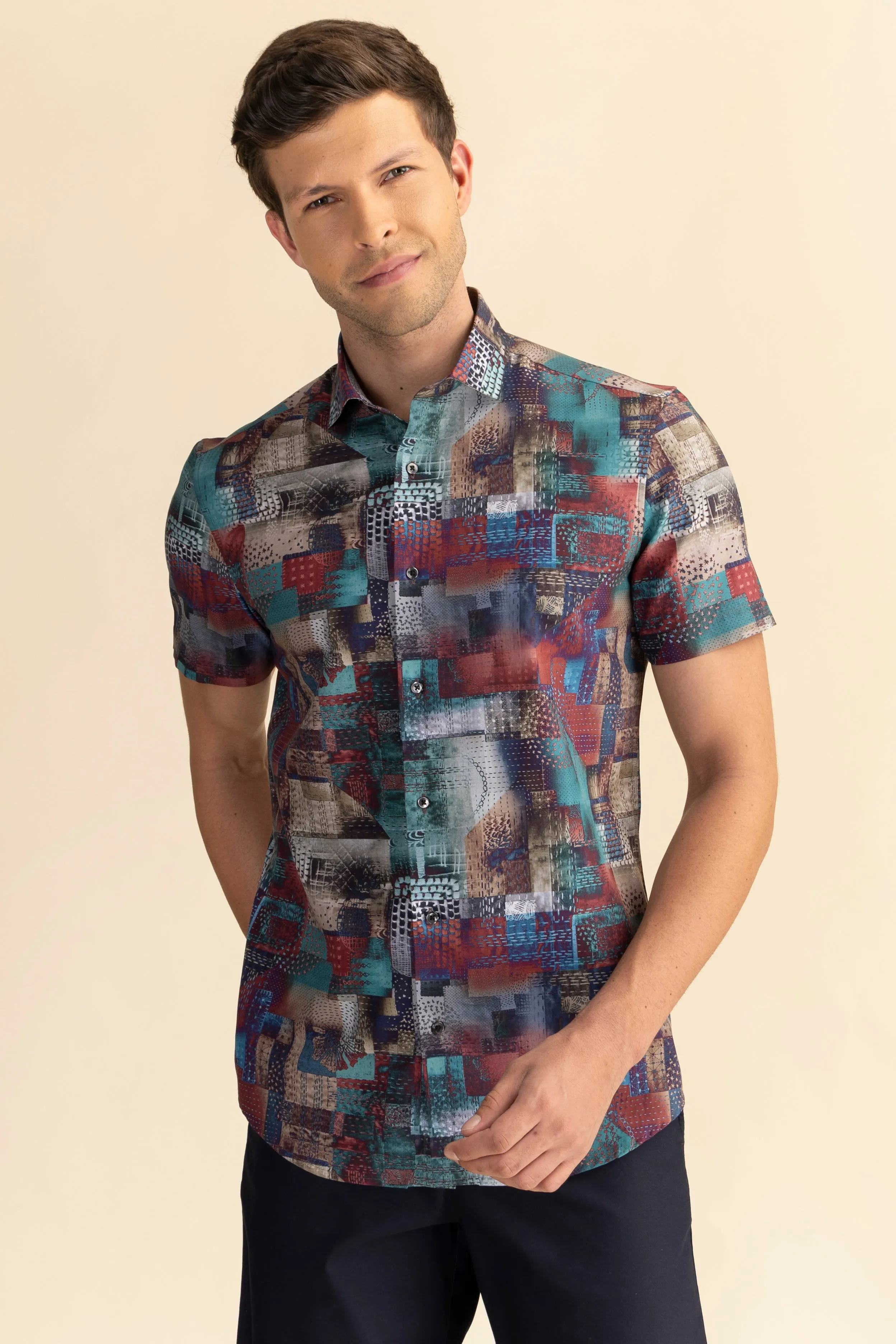 Half Sleeves Multi Print Shirt EOSS