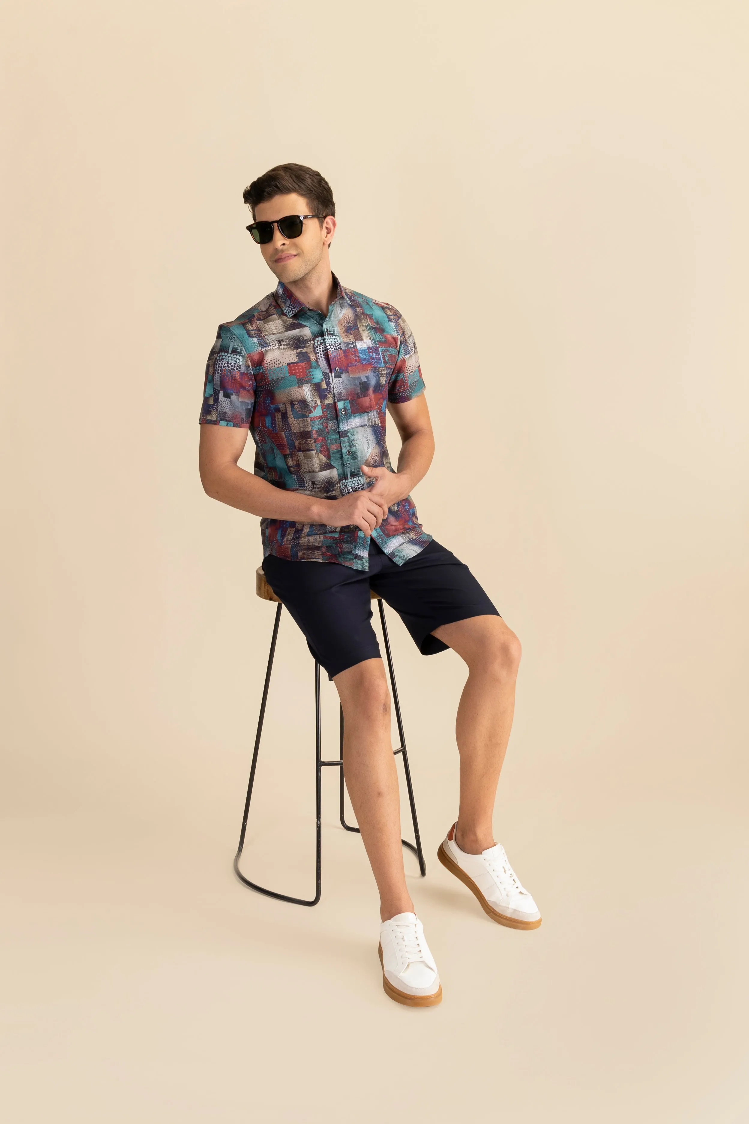 Half Sleeves Multi Print Shirt EOSS