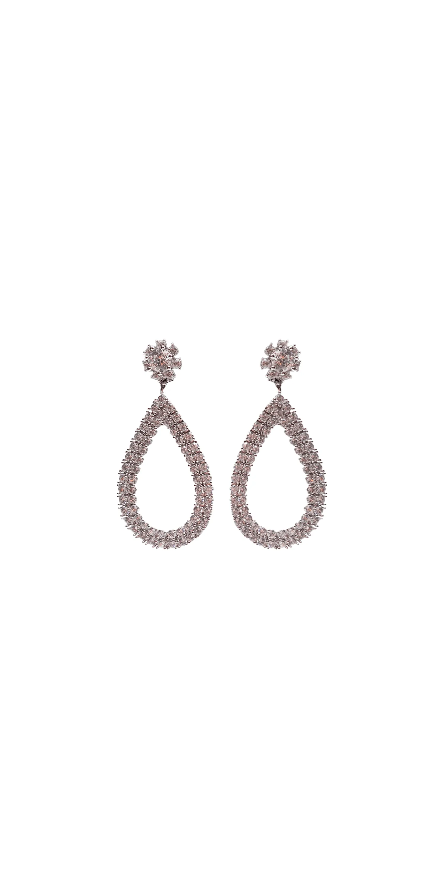 Halo Stone Open Drop Earrings