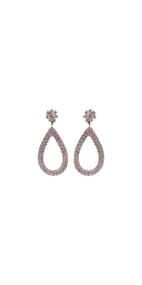 Halo Stone Open Drop Earrings