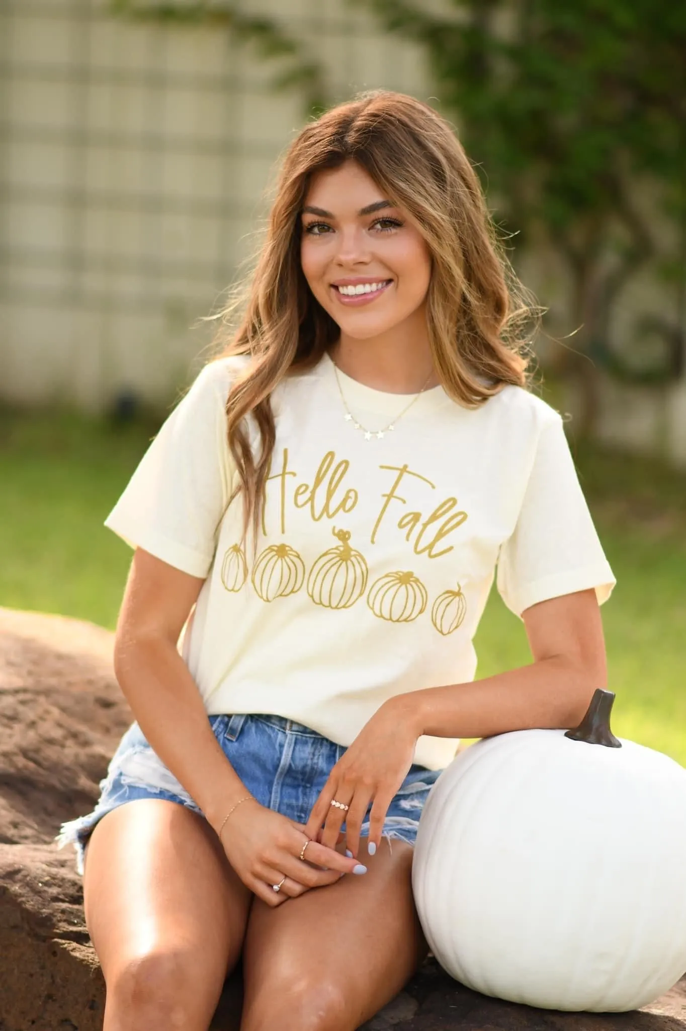 Hello Fall Shimmer Tee