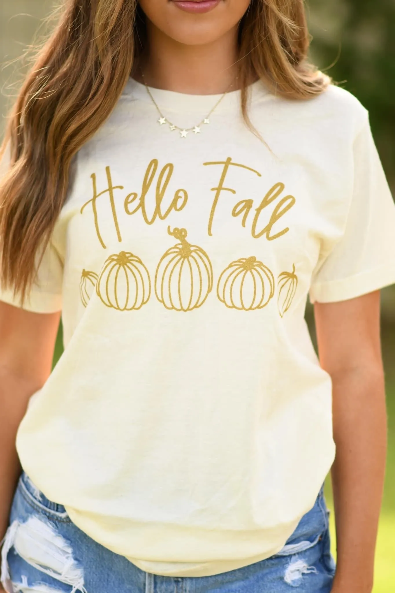 Hello Fall Shimmer Tee