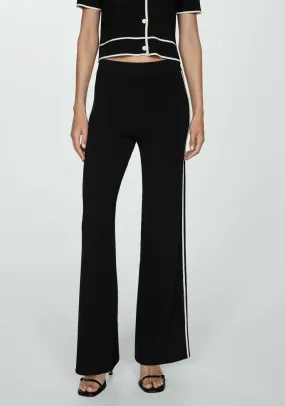 Knitted trousers with contrasting stripes - Black