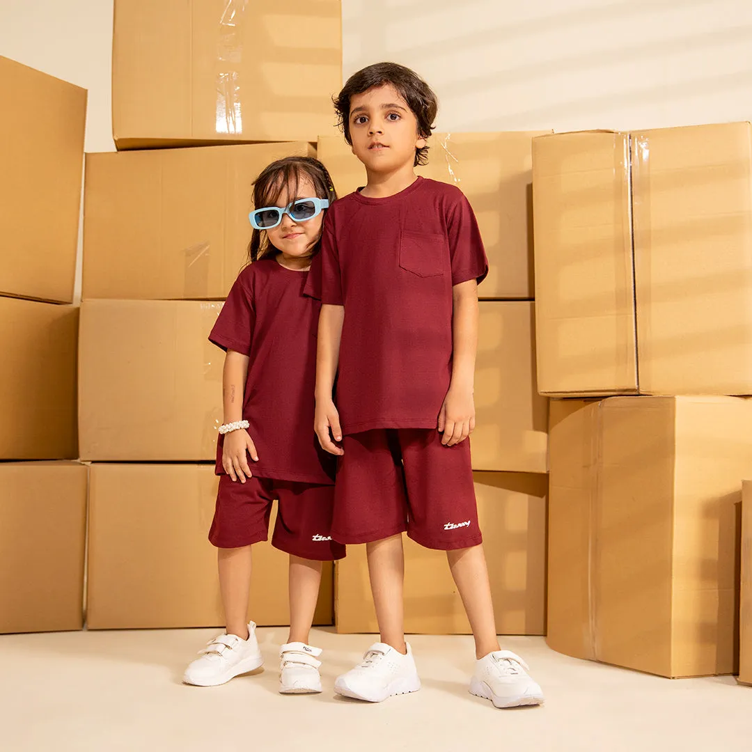 Maroon - 24/7 Kids Pocket Tee