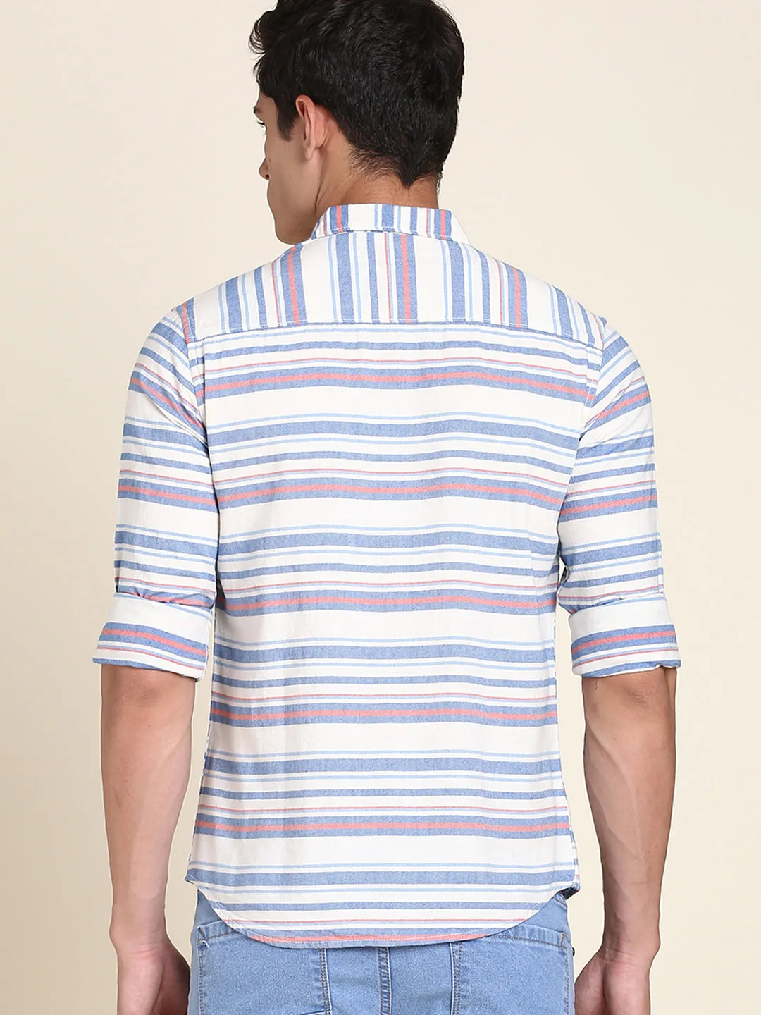 Men's Cream Stripe Shirts