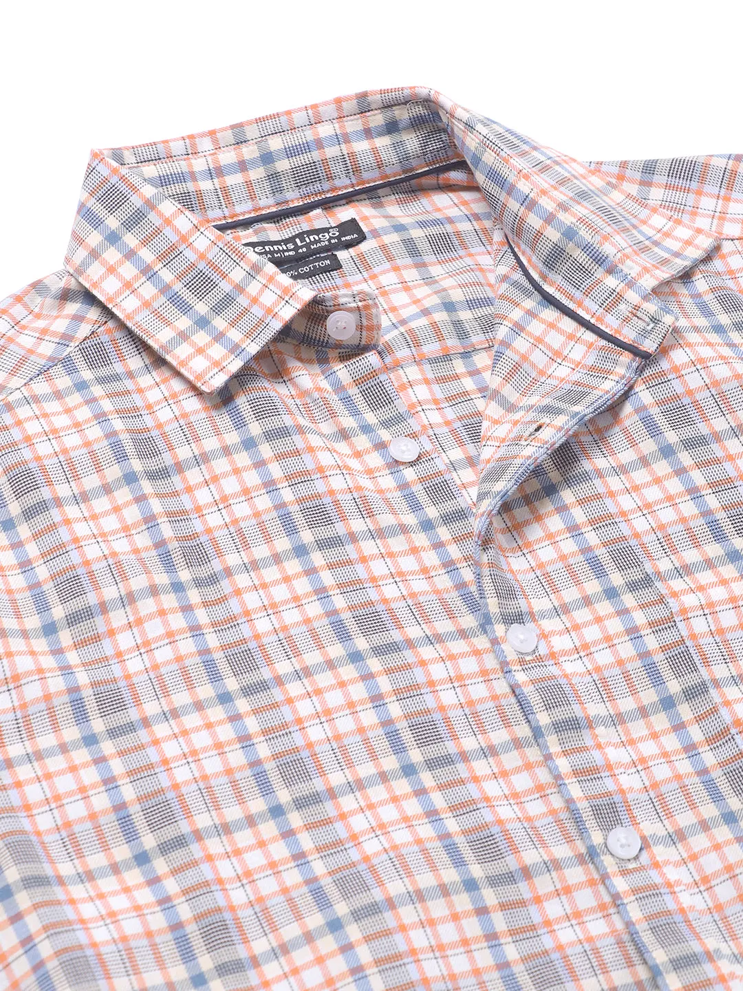 Men's Orange Checkered Shirts