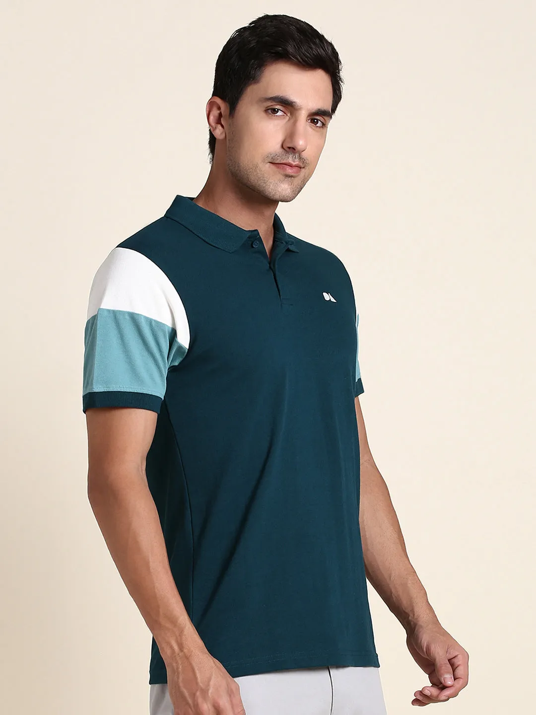 Men's Soft And Stretchy Fabric Green Casual Polo Tshirt