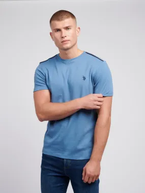 Mens Taped Interlock T-Shirt in Blue Horizon