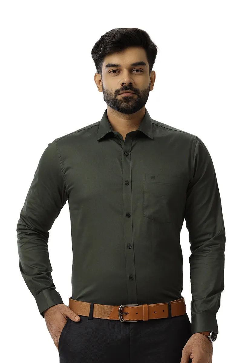 Monti - Army Green Formal Shirts for Men | Ariser