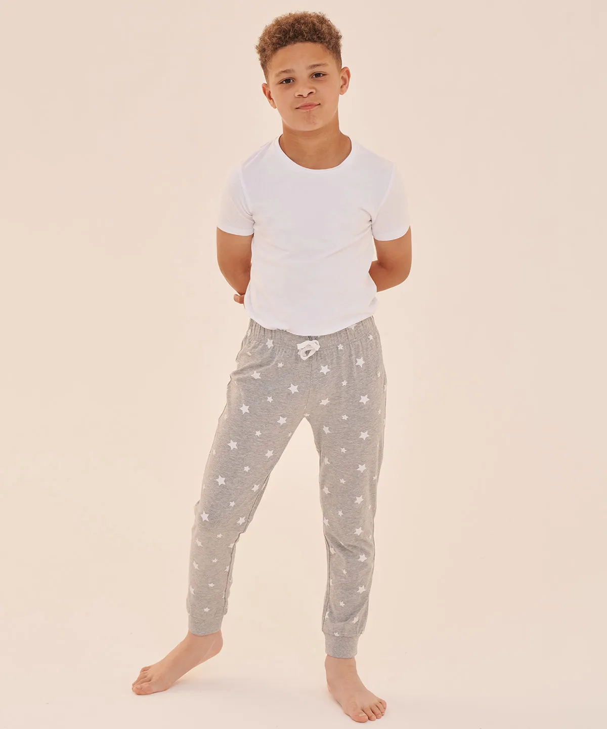 Navy/White Stripes - Kids cuffed lounge pants