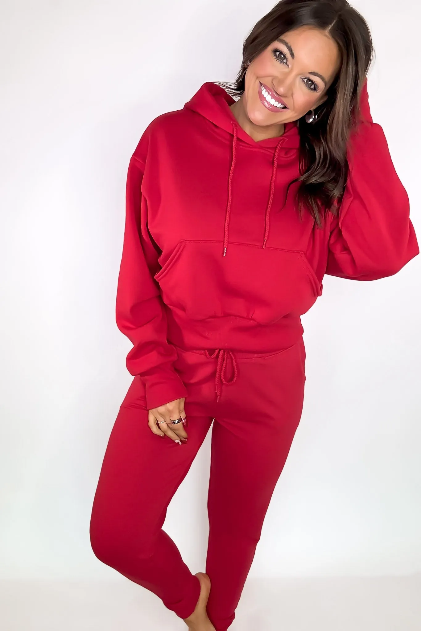 On Top Of The World Red Boyfriends Oversized Jogger Pants