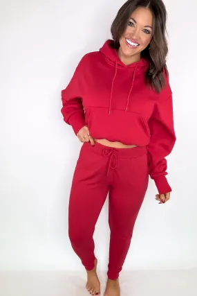 On Top Of The World Red Boyfriends Oversized Jogger Pants