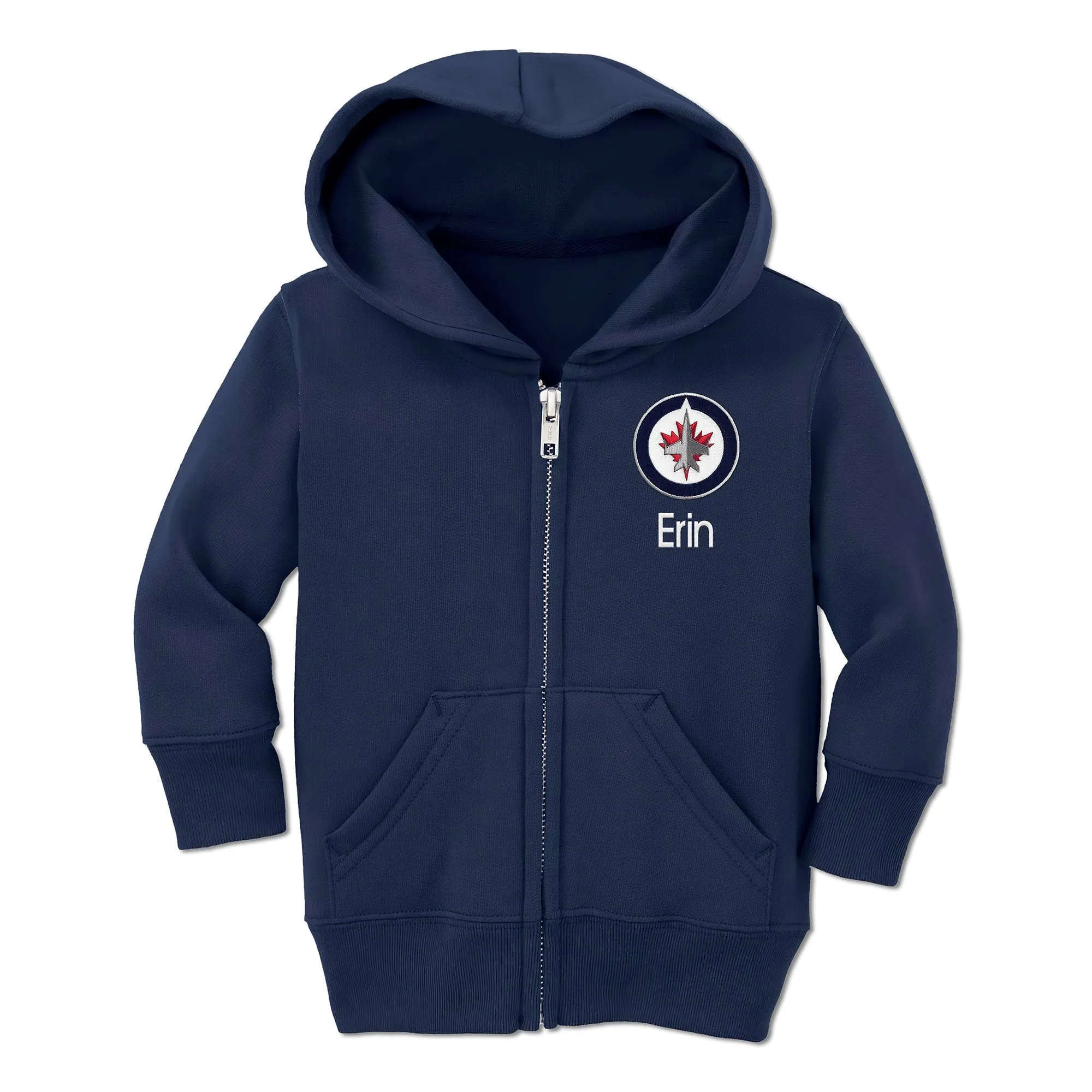 Personalized Winnipeg Jets Toddler Full-Zip Hooded Sweatshirt