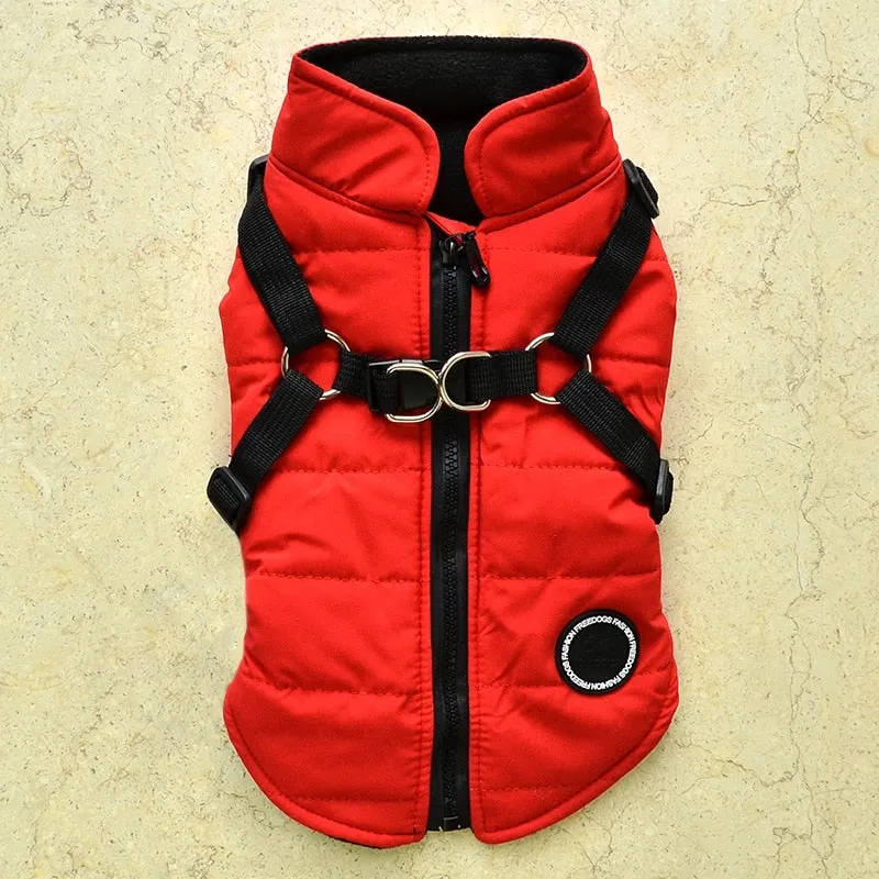 Pet Dog Winter Zipper Jacket With Buckle Waterproof Coat XS - 7XL Large