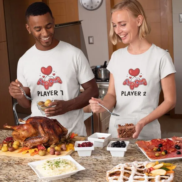 Player 1 & 2 Gaming Lovers Matching Set - Perfect Valentine's Gift for Geek Couples