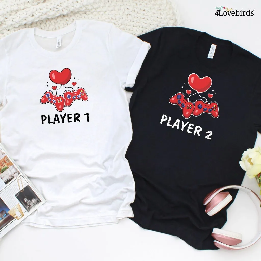 Player 1 & 2 Gaming Lovers Matching Set - Perfect Valentine's Gift for Geek Couples